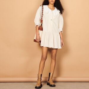 Sandro SHORT STRIPED DRESS IN ORGANIC COTTON